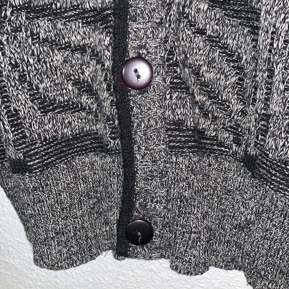 VINTAGE Michael Gerard drop sleeve chunky grey cardigan sweater Sz L grandpa - Picture 8 of 16
